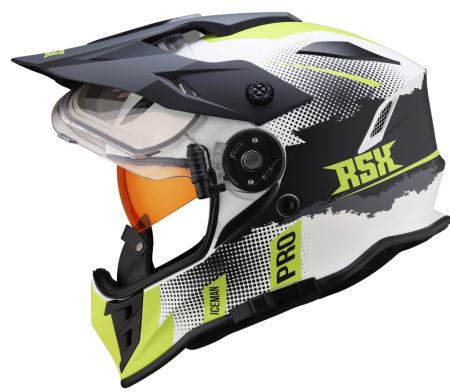 ШЛЕМ dual sport RSX Iceman (H331) Winter (желтые очки)